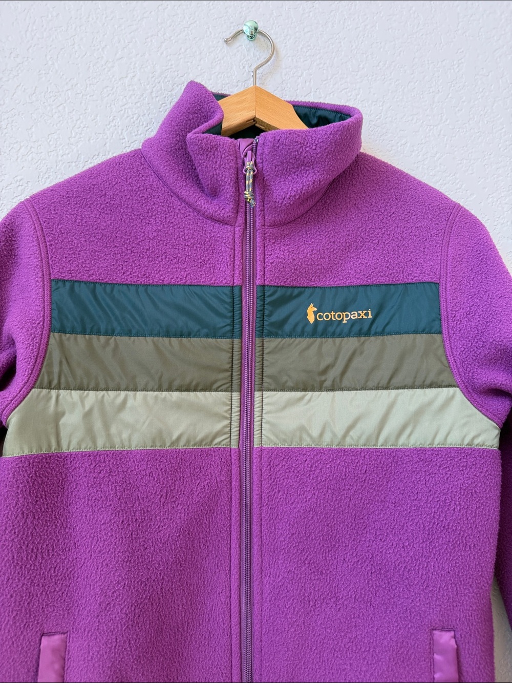 Cotopaxi Teca Fleece Jacket Stripes Purple and Green size Small - Picture 3 of 8